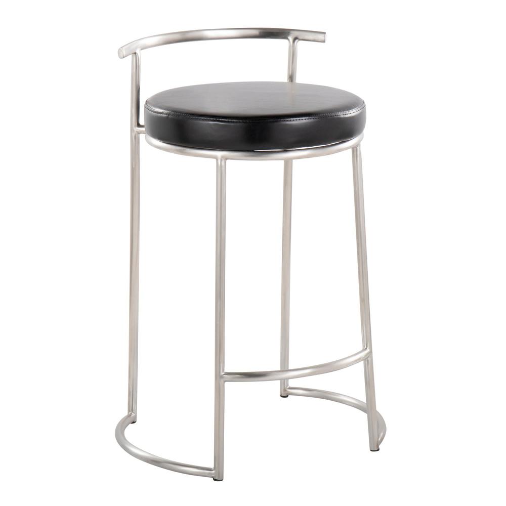 Round Fuji 26" Fixed-Height Counter Stool - Set of 2. Picture 2