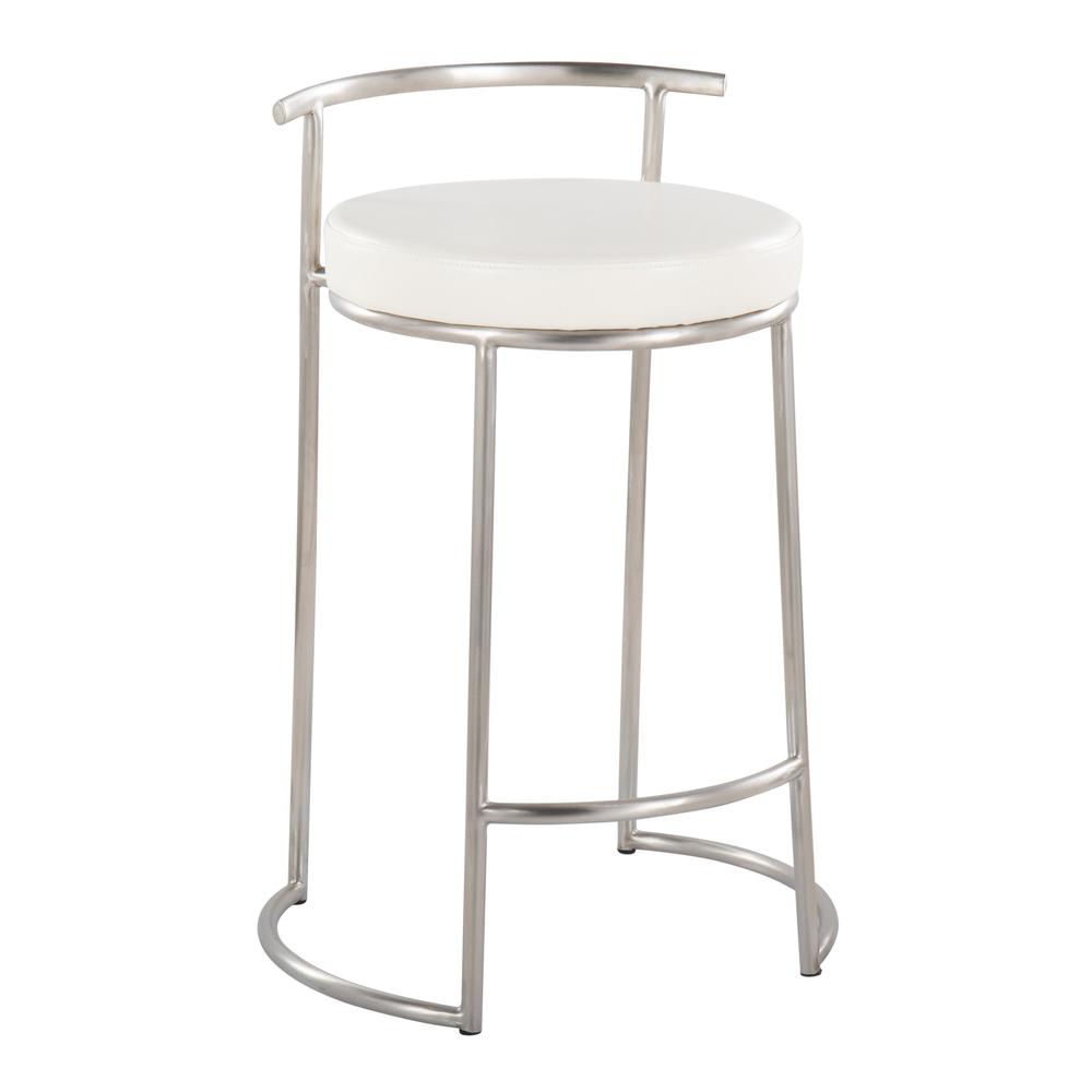 Round Fuji 26" Fixed-Height Counter Stool - Set of 2. Picture 2