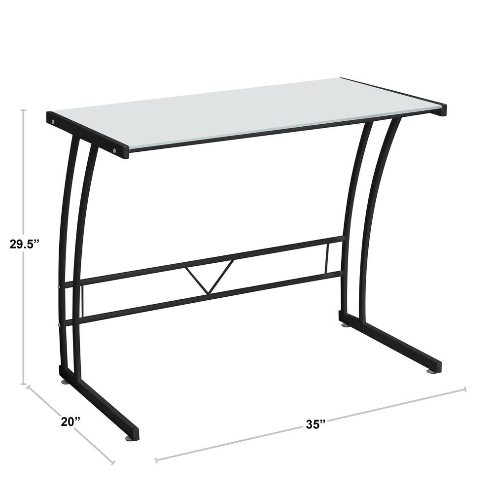 Sigma Contemporary Desk in Black Frame and White. Picture 7