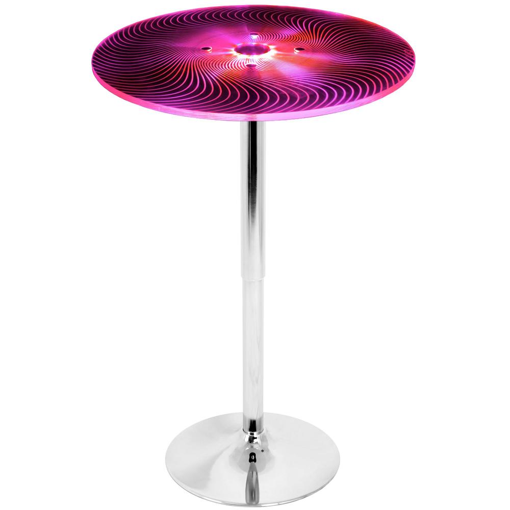 Spyra Contemporary Light Up Adjustable Bar Table. Picture 2