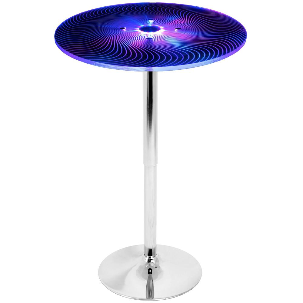 Spyra Contemporary Light Up Adjustable Bar Table. Picture 3