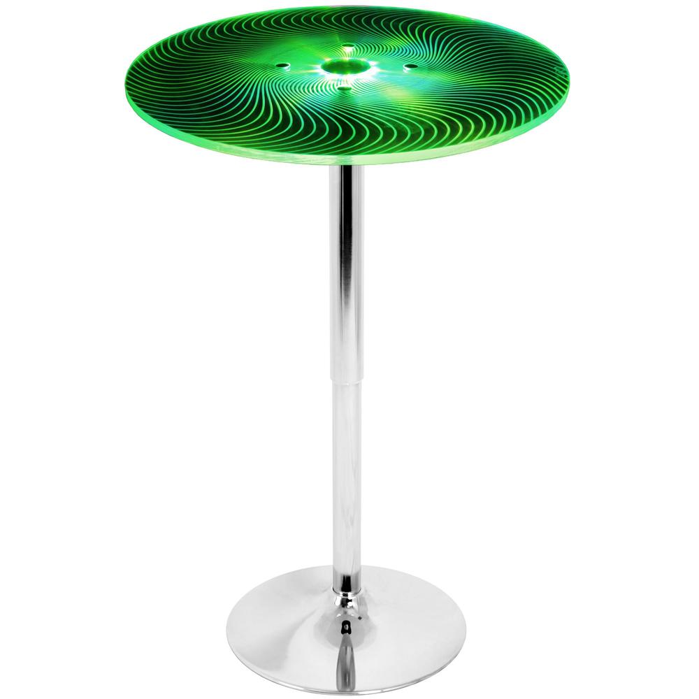 Spyra Contemporary Light Up Adjustable Bar Table. Picture 4