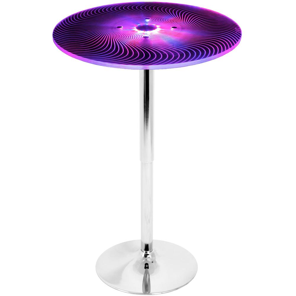 Spyra Contemporary Light Up Adjustable Bar Table. Picture 5