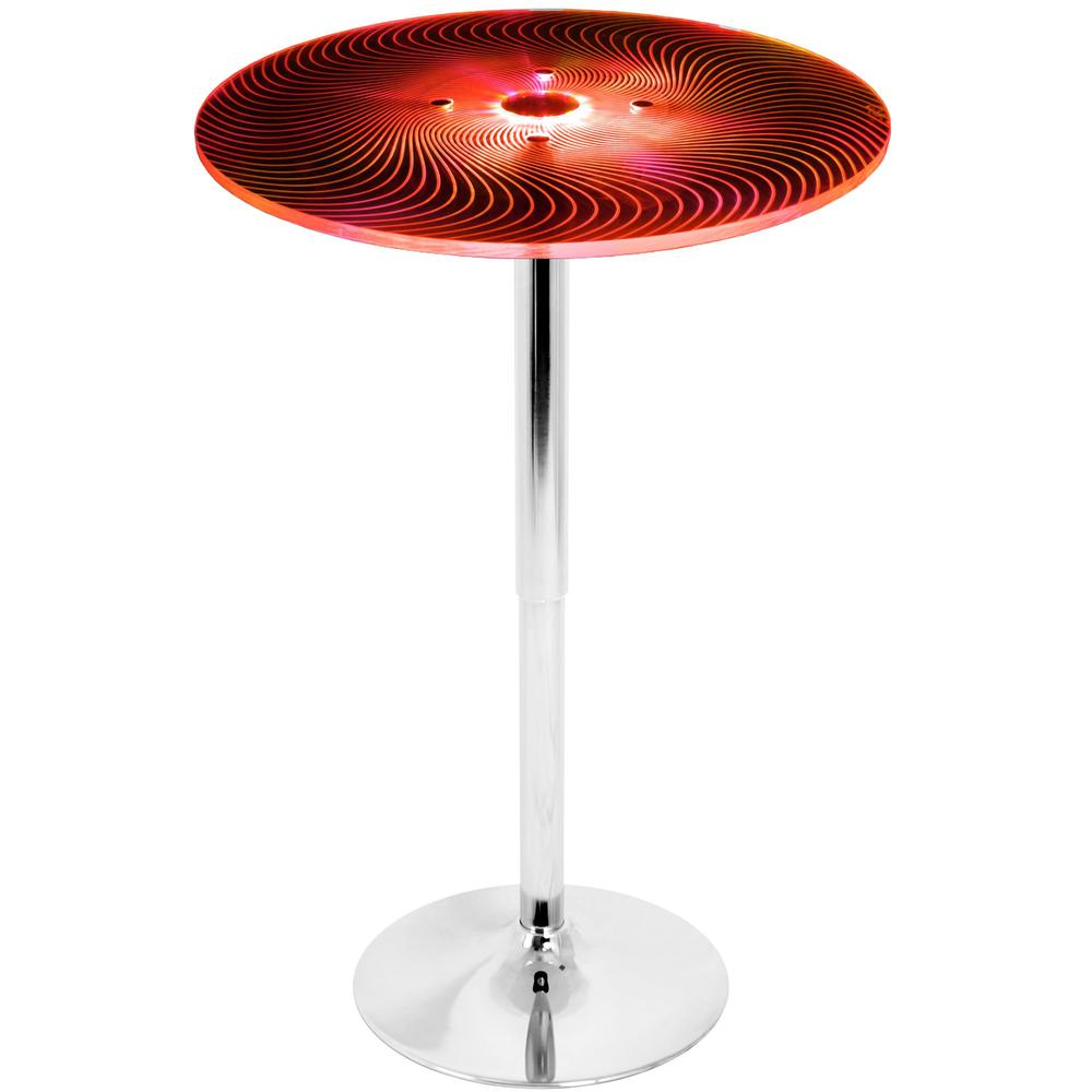 Spyra Contemporary Light Up Adjustable Bar Table. Picture 6