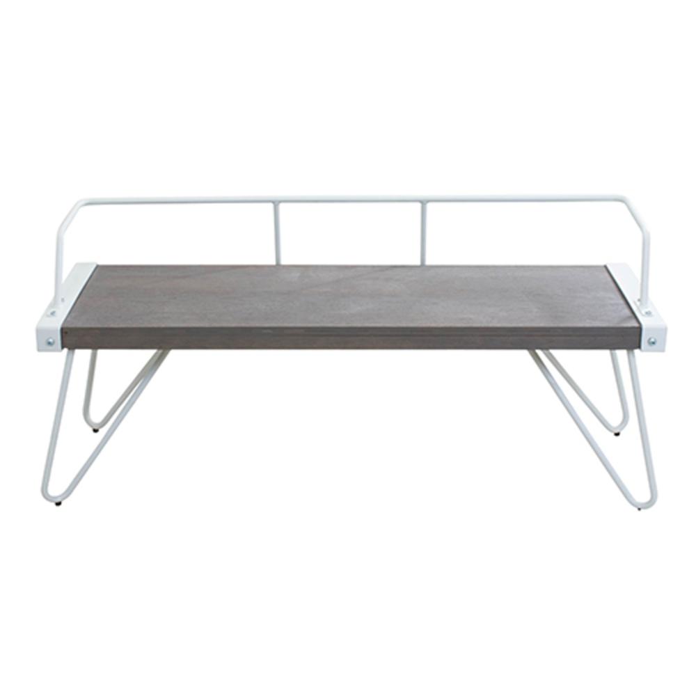 Stefani Industrial Bench in White and Grey. Picture 5
