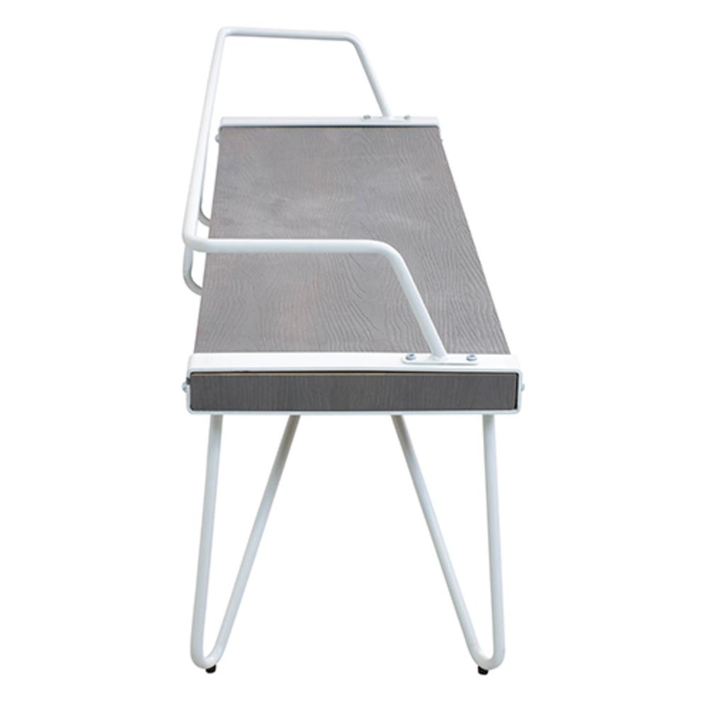 Stefani Industrial Bench in White and Grey. Picture 2