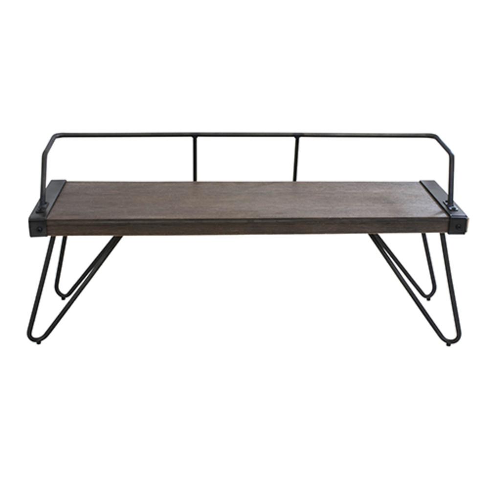 Stefani Industrial Bench in Antique and Walnut. Picture 5