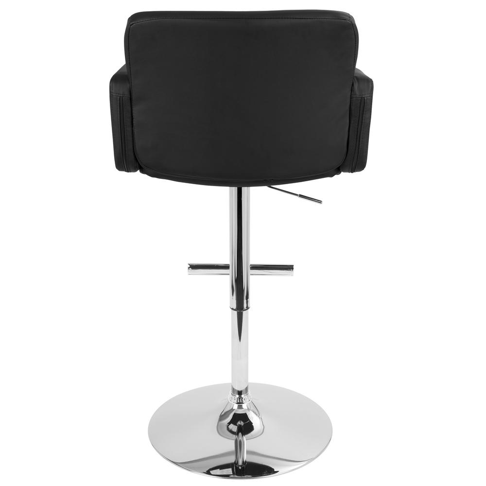 Stout Contemporary Adjustable Barstool with Swivel and Black Faux Leather. Picture 4