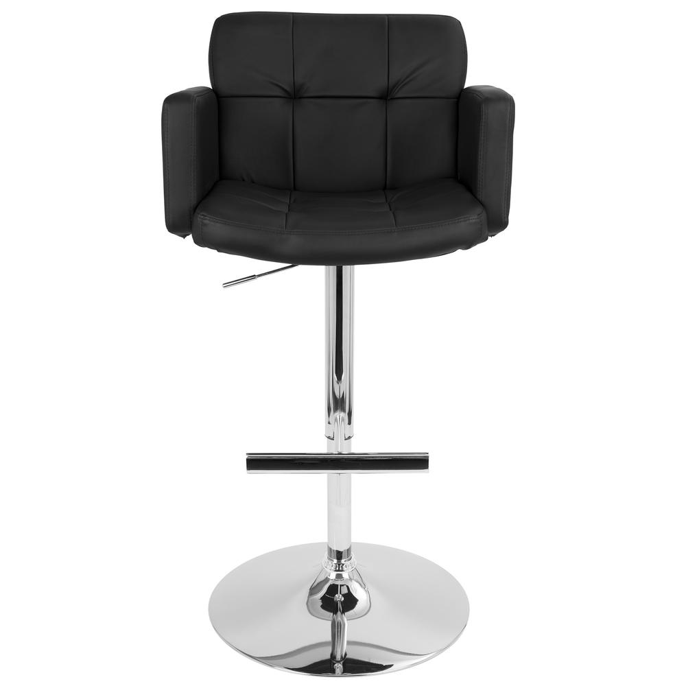 Stout Contemporary Adjustable Barstool with Swivel and Black Faux Leather. Picture 5