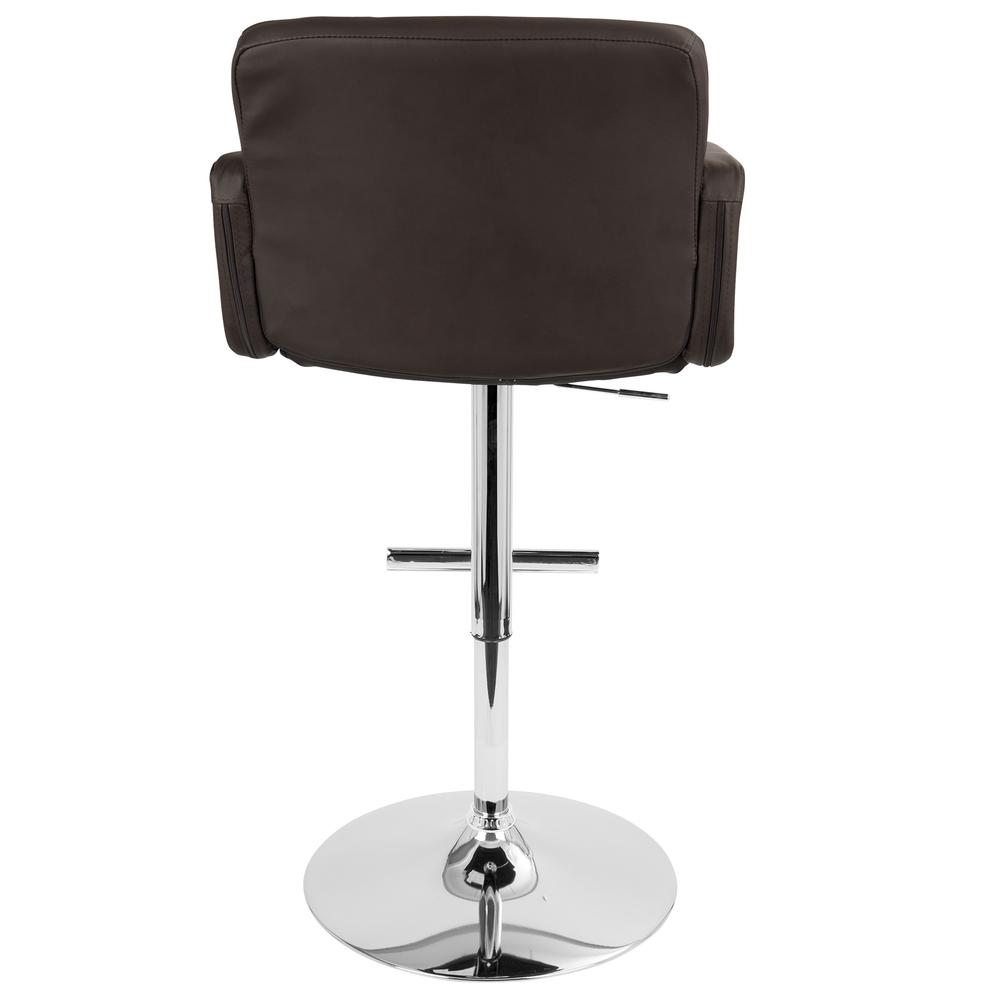 Stout Contemporary Adjustable Barstool with Swivel and Brown Faux Leather. Picture 4