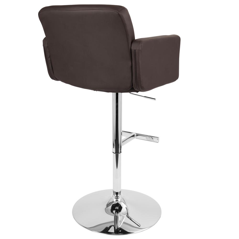 Stout Contemporary Adjustable Barstool with Swivel and Brown Faux Leather. Picture 3