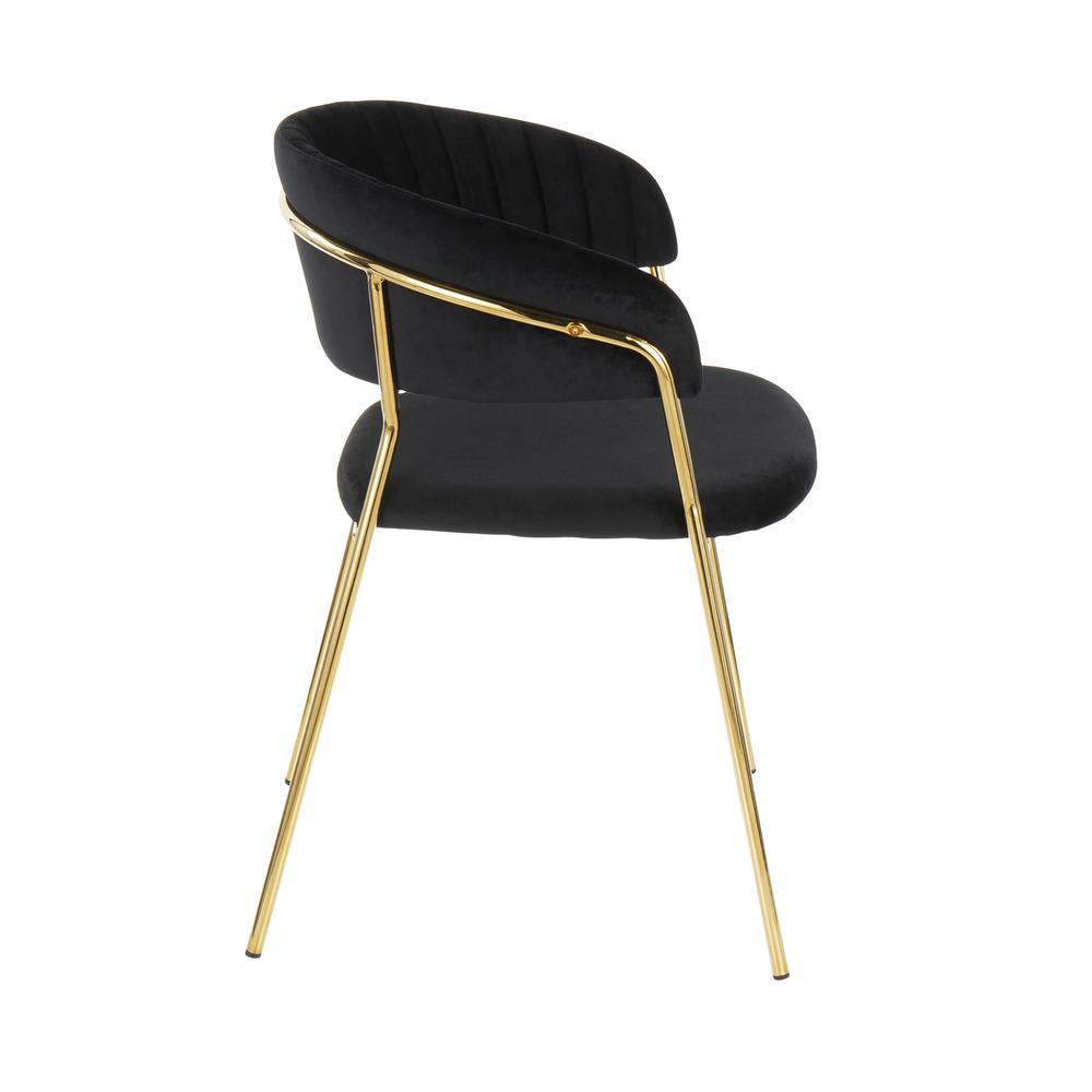 Tania Contemporary-Glam Chair in Gold Metal with Black ...