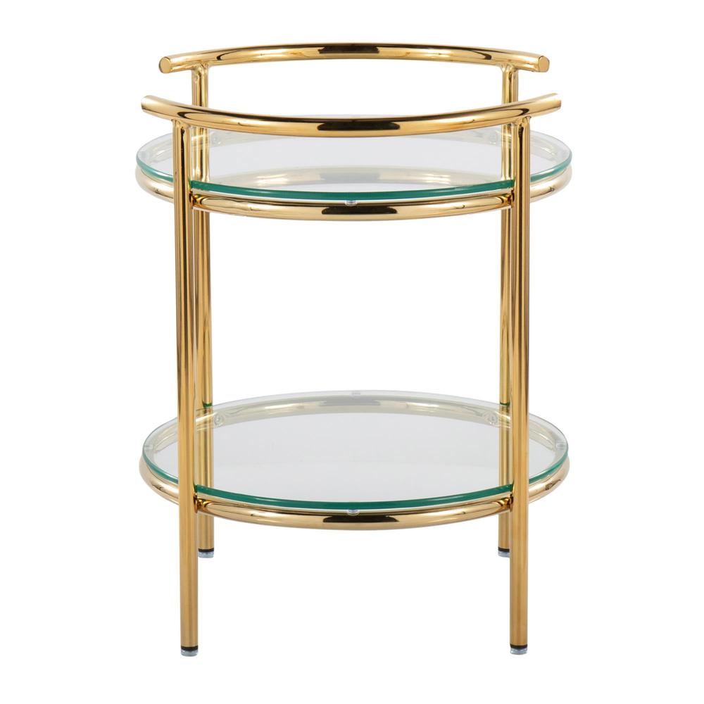 Gold Metal, Clear Glass Rhonda Side Table. Picture 2