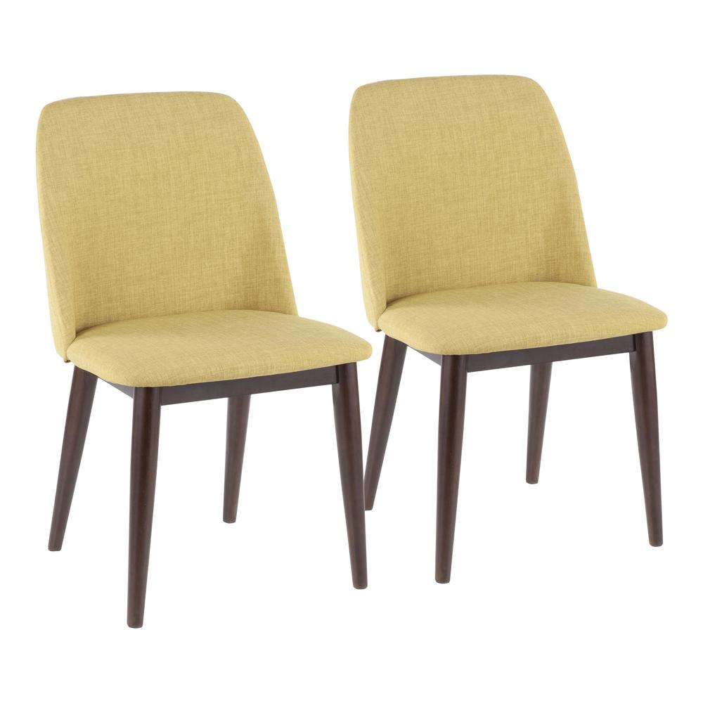Tintori Contemporary Dining Chair in Green Fabric - Set of 2. Picture 1
