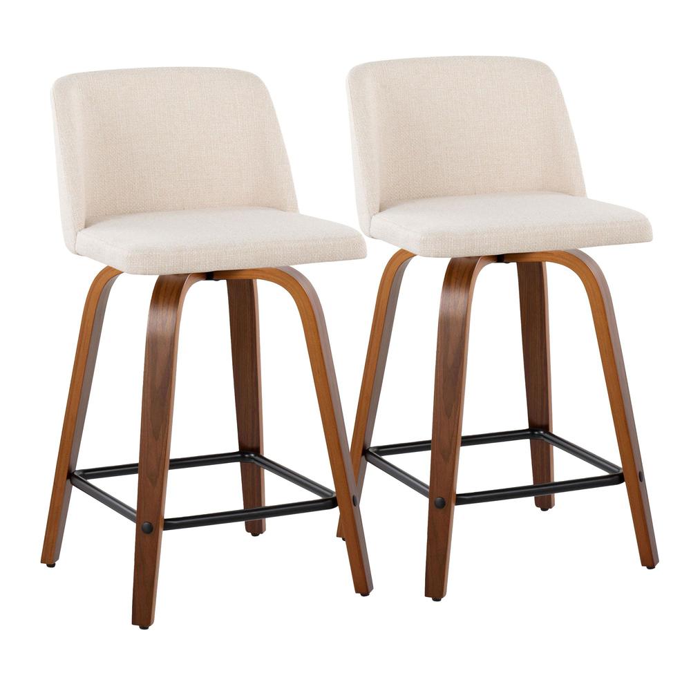 Brown Toriano 24" Fixed Height Counter Stool - Set of 2. Picture 1