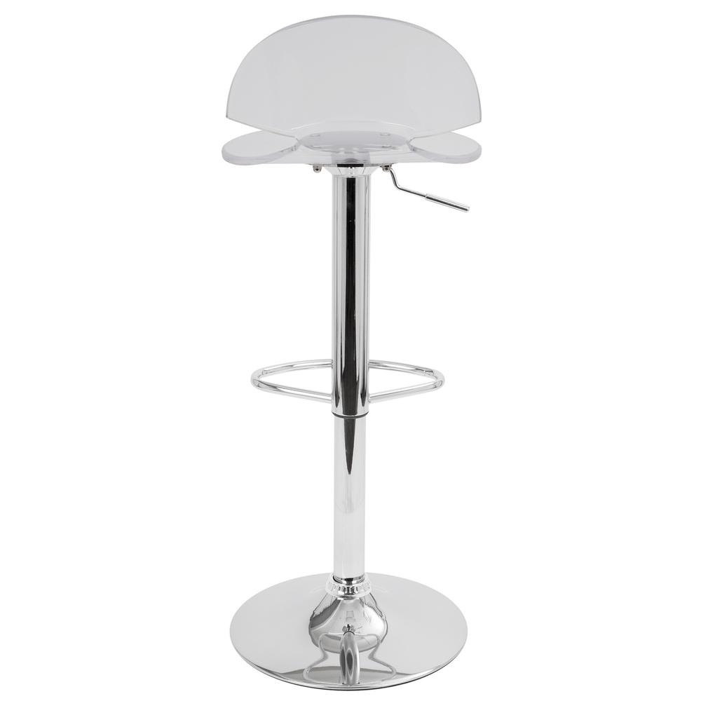 Venti Contemporary Adjustable Barstool with Swivel in Clear Acrylic. Picture 4