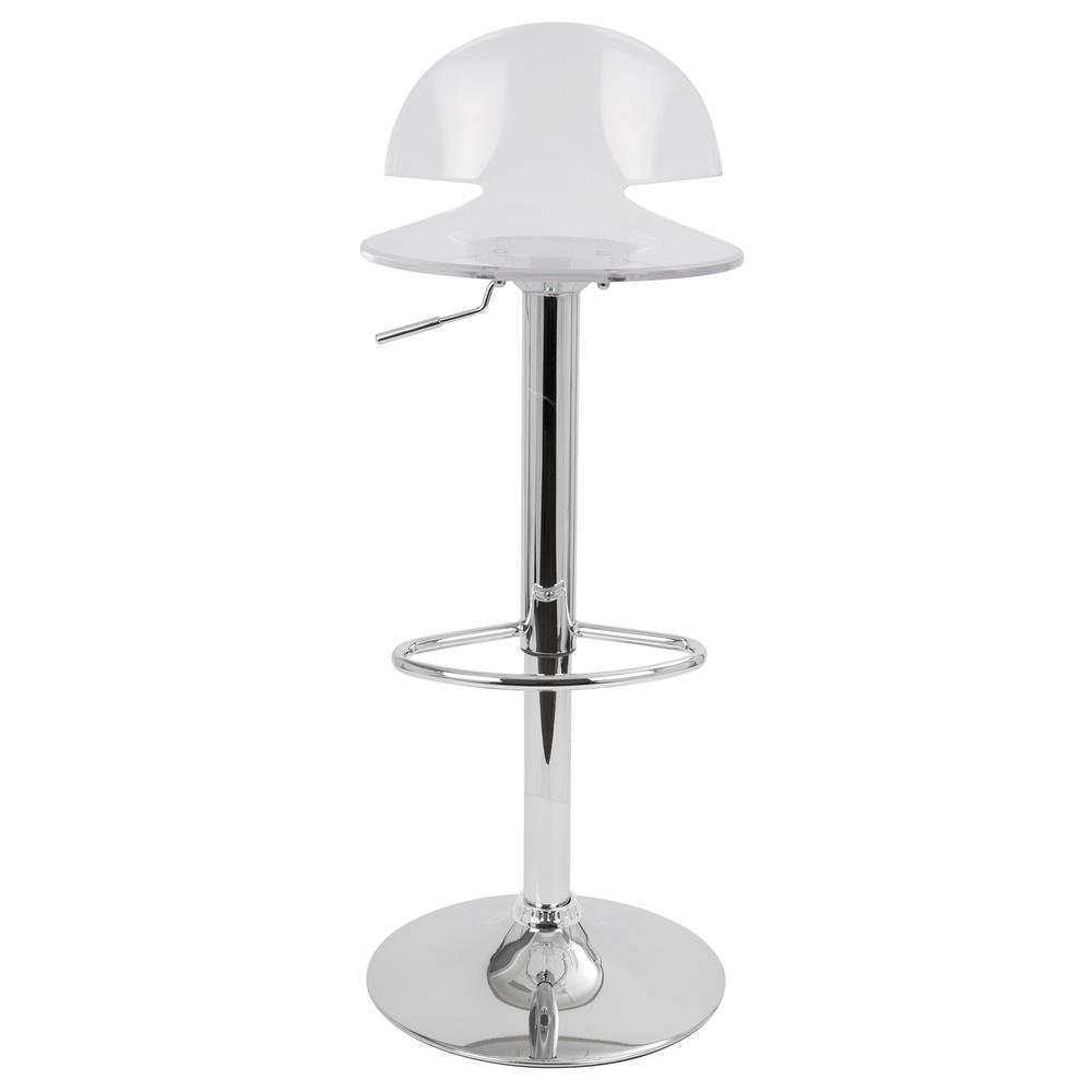 Venti Contemporary Adjustable Barstool with Swivel in Clear Acrylic. Picture 5