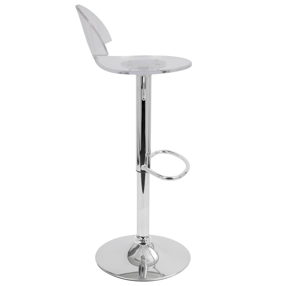 Venti Contemporary Adjustable Barstool with Swivel in Clear Acrylic. Picture 2