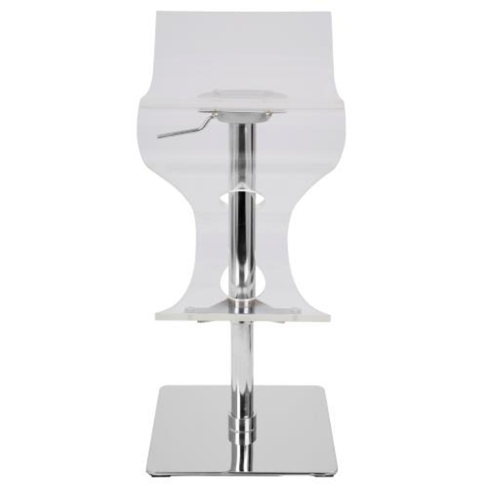 Viva Contemporary Adjustable Barstool with Swivel in Clear Acrylic. Picture 5
