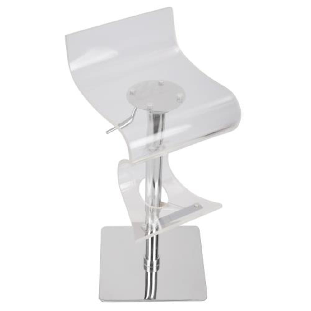 Viva Contemporary Adjustable Barstool with Swivel in Clear Acrylic. Picture 6