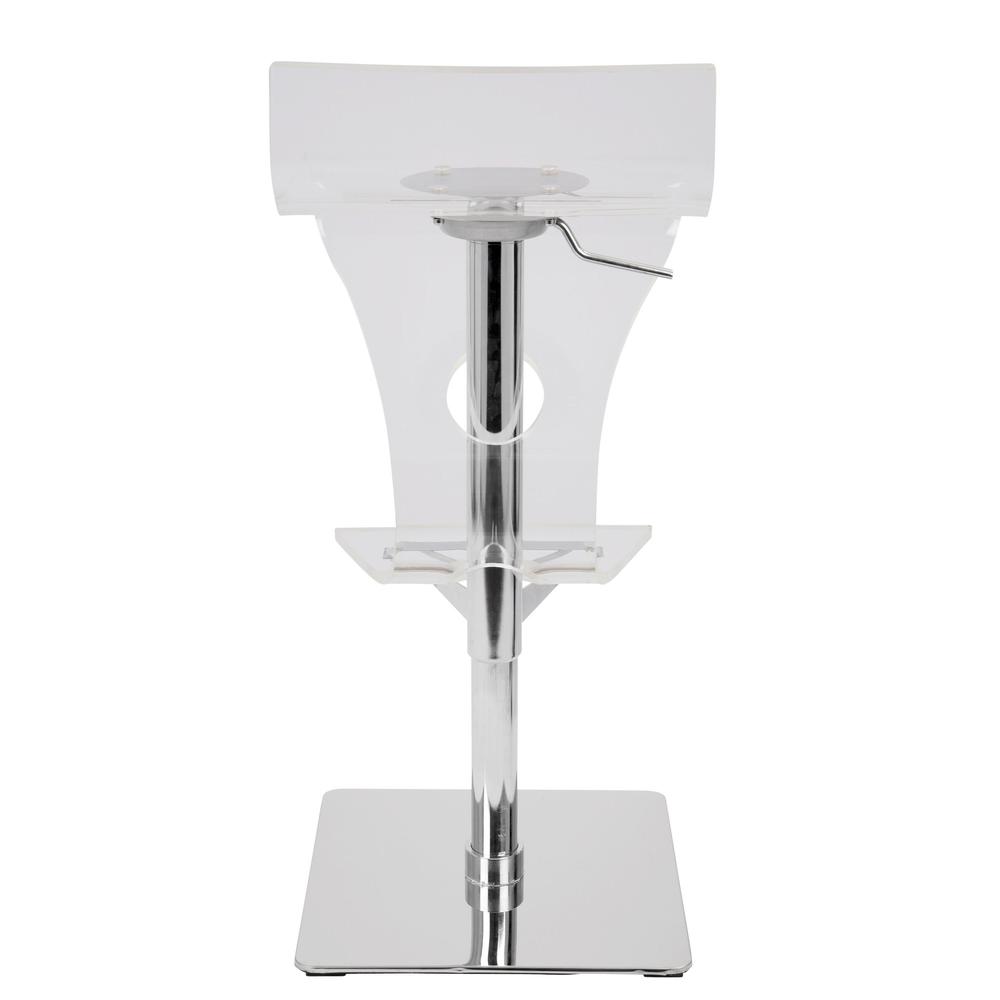Viva Contemporary Adjustable Barstool with Swivel in Clear Acrylic. Picture 4