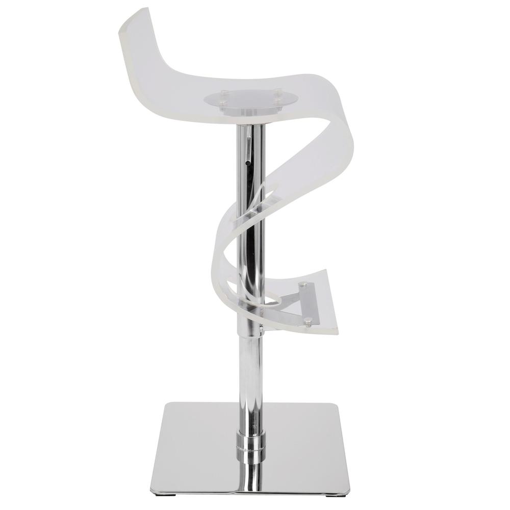 Viva Contemporary Adjustable Barstool with Swivel in Clear Acrylic. Picture 2