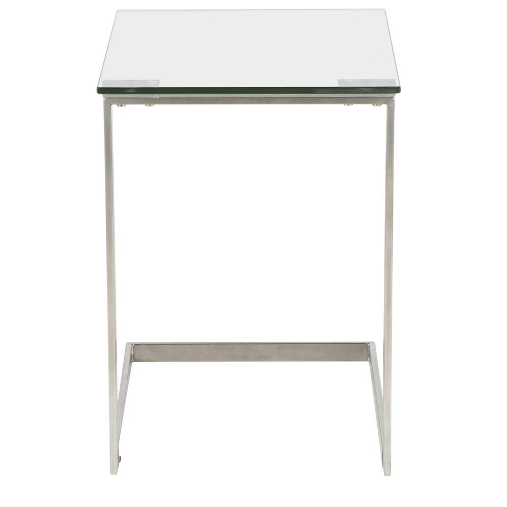 Zenn Contemporary End Table with Clear Glass. Picture 4