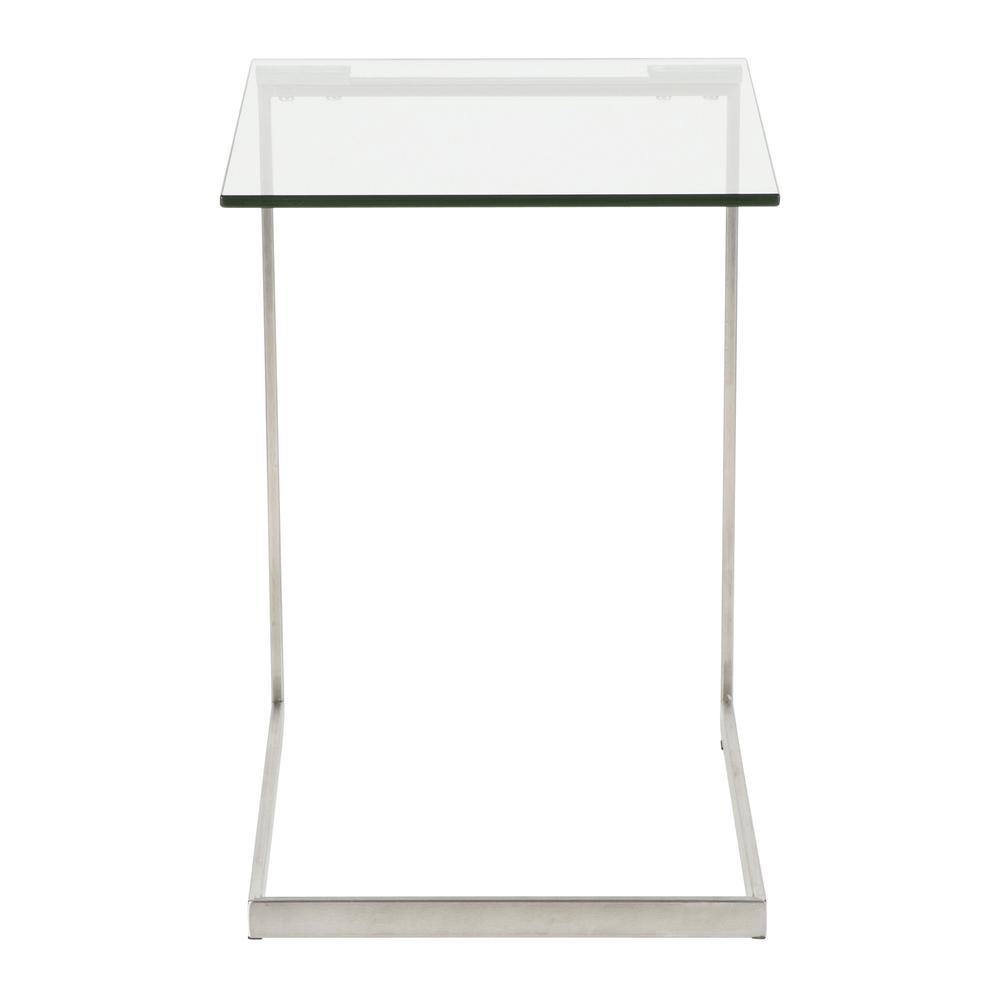 Zenn Contemporary End Table with Clear Glass. Picture 5