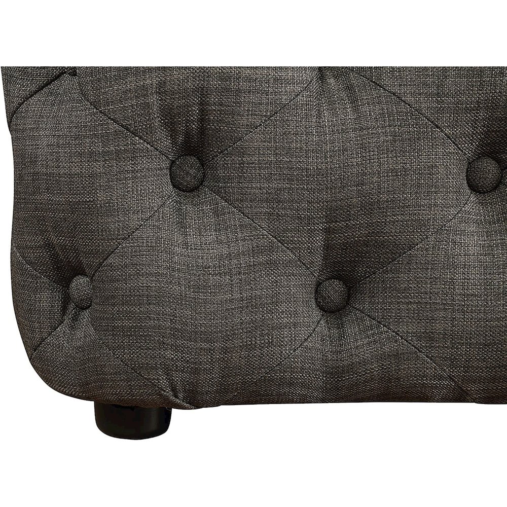 Best Master Furniture Kelly Square Transitional Linen Fabric Ottoman in Gray. Picture 3