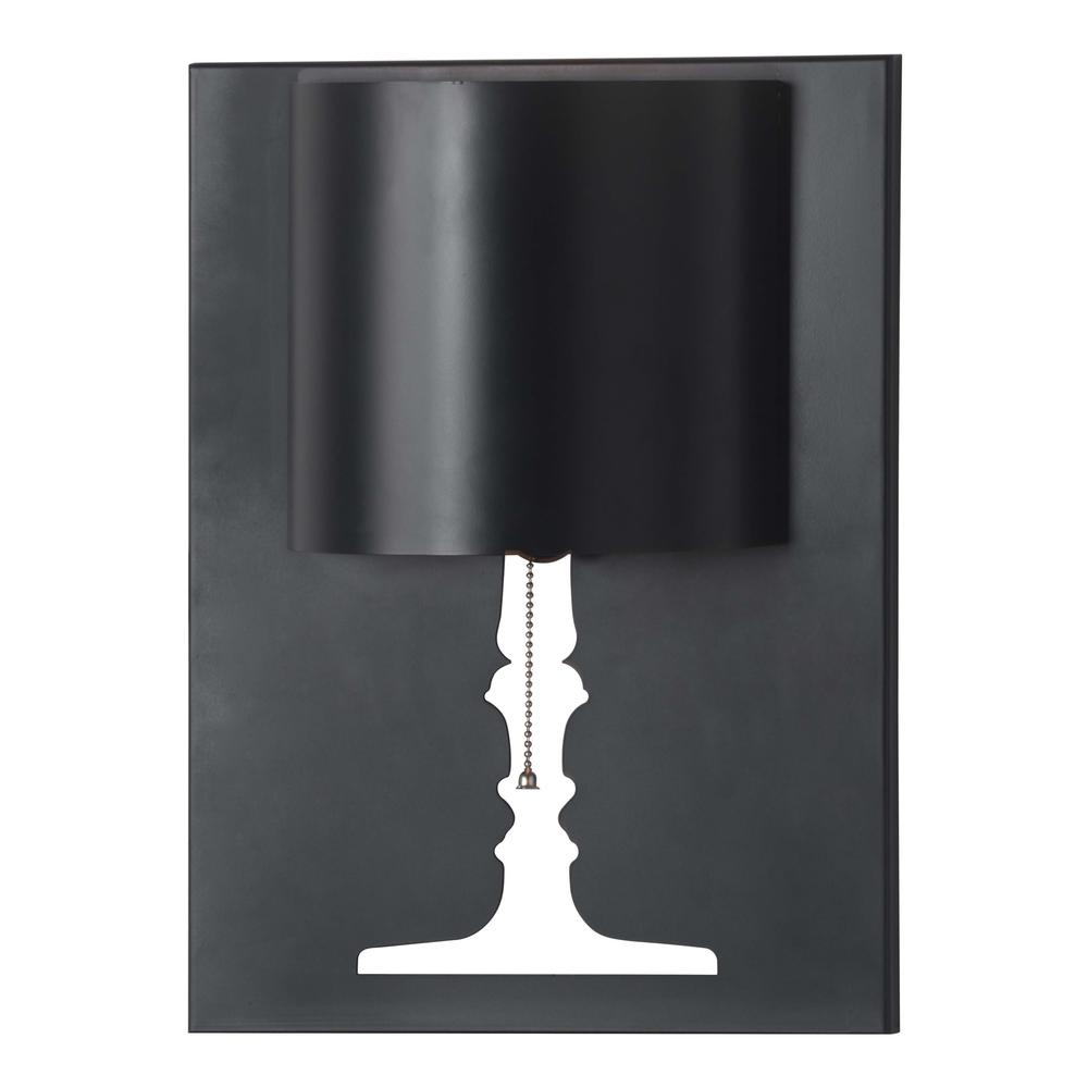 11.8" x 4.7" x 15.7" Black, Painted Metal, Wall Lamp - 249403. Picture 2