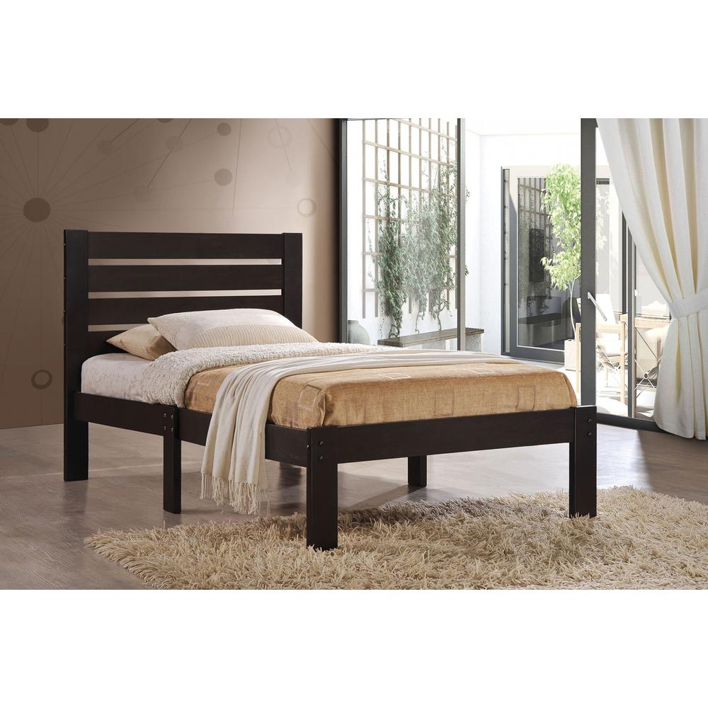 Popular Espresso Full Size Slat Wood Bed - 285240. Picture 5