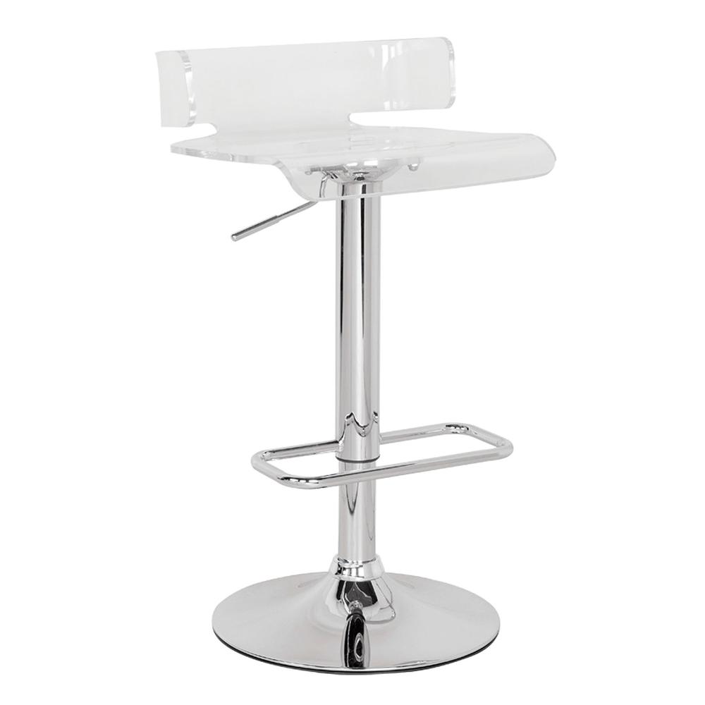 Clear And Chrome Swivel Adjustable Bar Stool - 285445. Picture 2