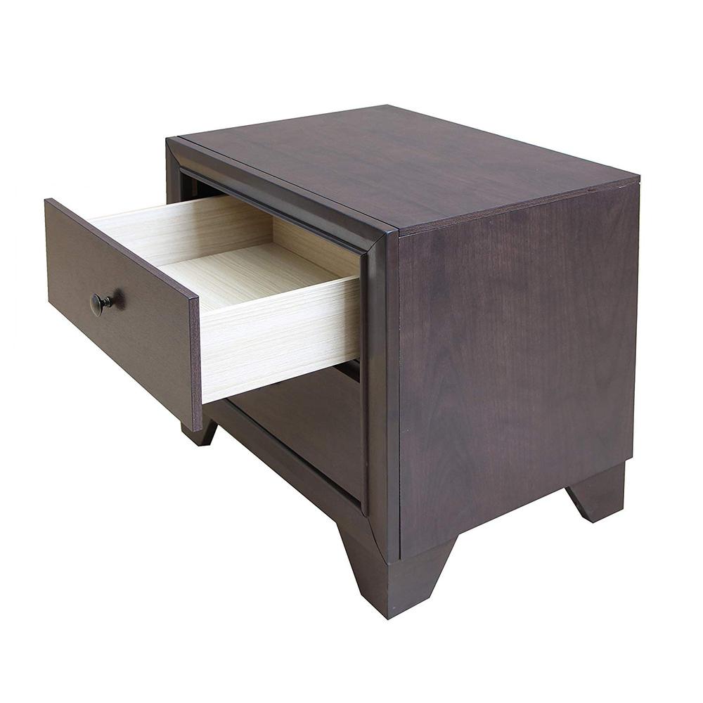 22" X 16" X 22" Espresso Rubber Wood Nightstand - 285542. Picture 3
