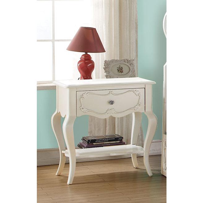 24" X 17" X 26" Pearl White Pine Wood Nightstand - 285572. Picture 2