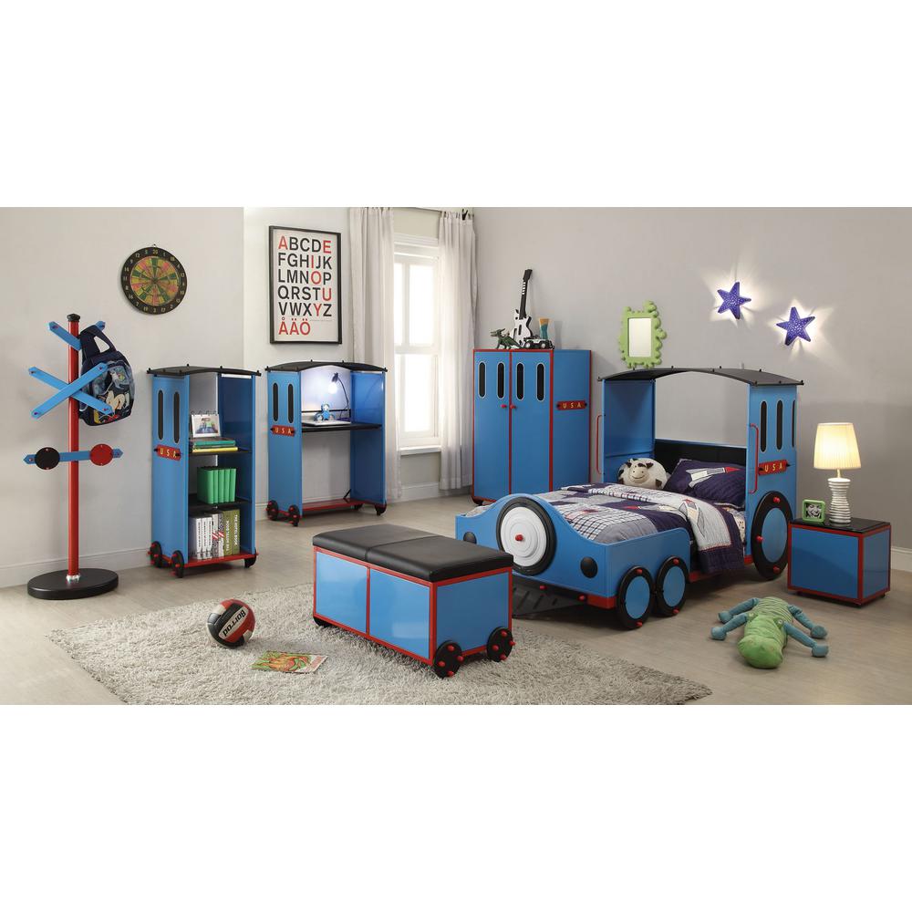83" X 44" X 51" Blue, Red, And Black Train Metal Twin  Bed - 285620. Picture 6