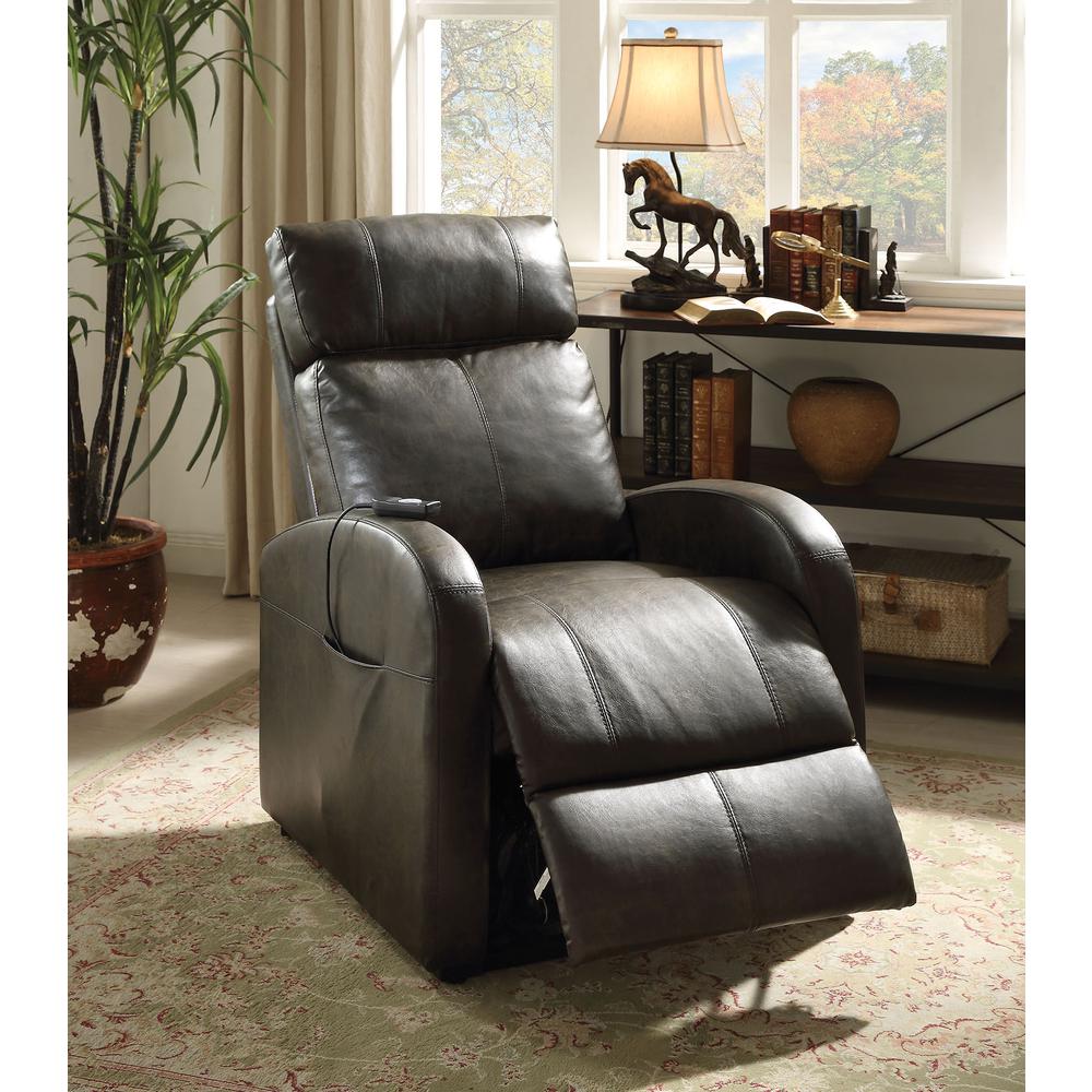 28"  X 37" X 40" Dark Gray Pu Recliner With Power Lift - 285712. Picture 2