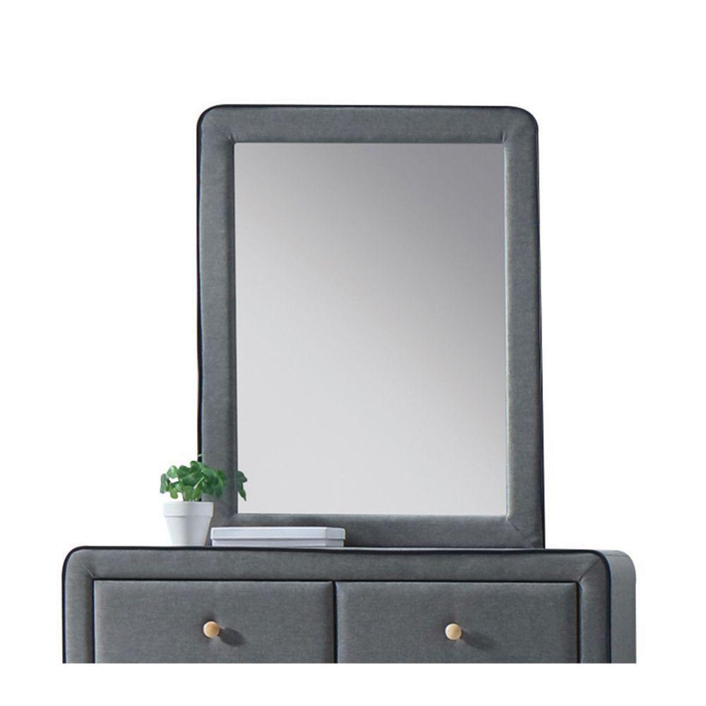 Light Gray Upholstered Vanity Mirror - 285881. Picture 3
