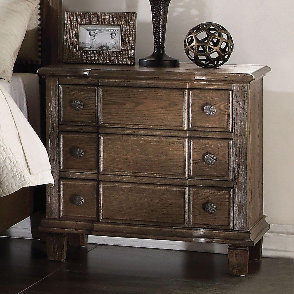 27" X 18" X 26" Weathered Oak Wooden Nightstand - 285905. Picture 6