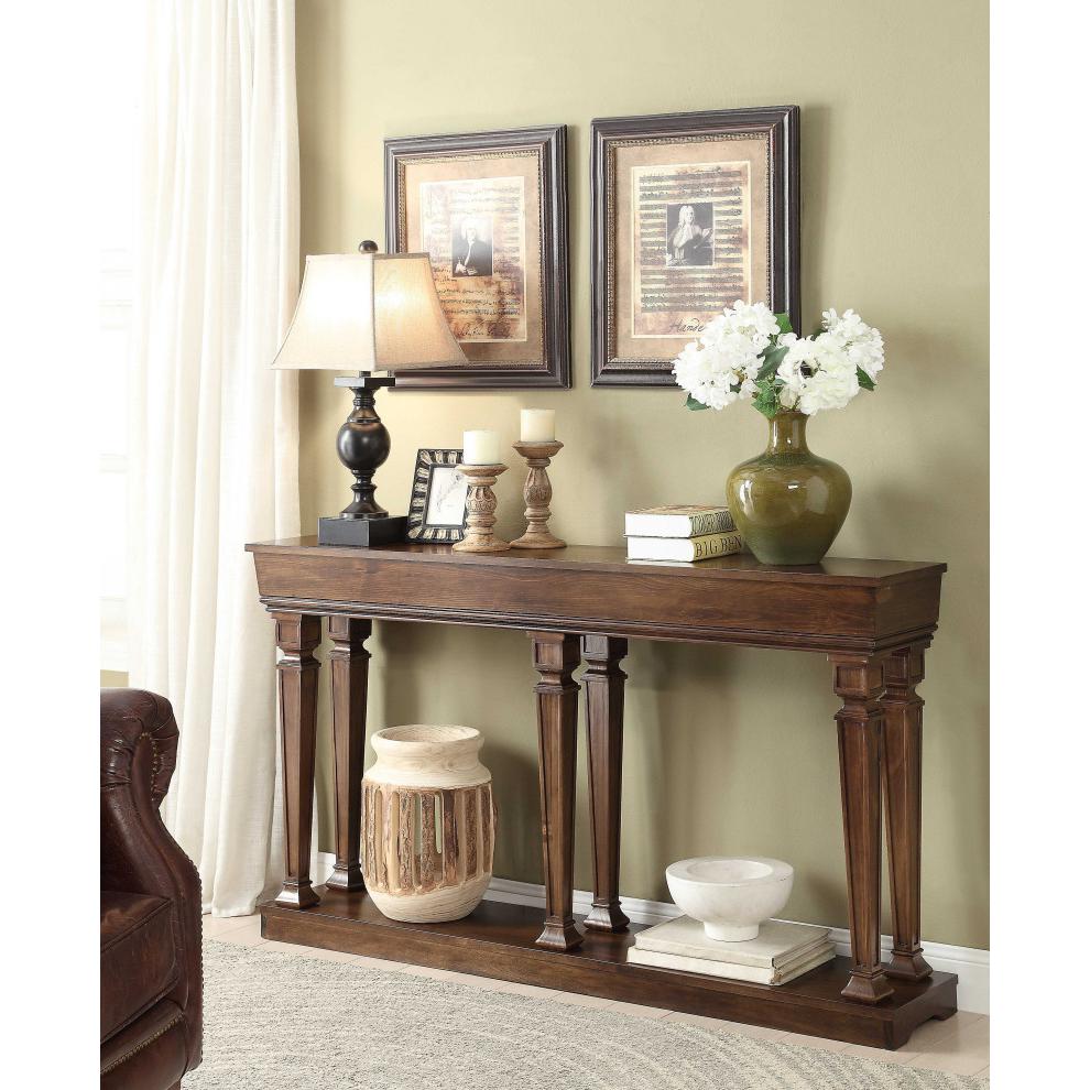 72" X 12" X 35" Oak Wood Console Table - 286114. Picture 4