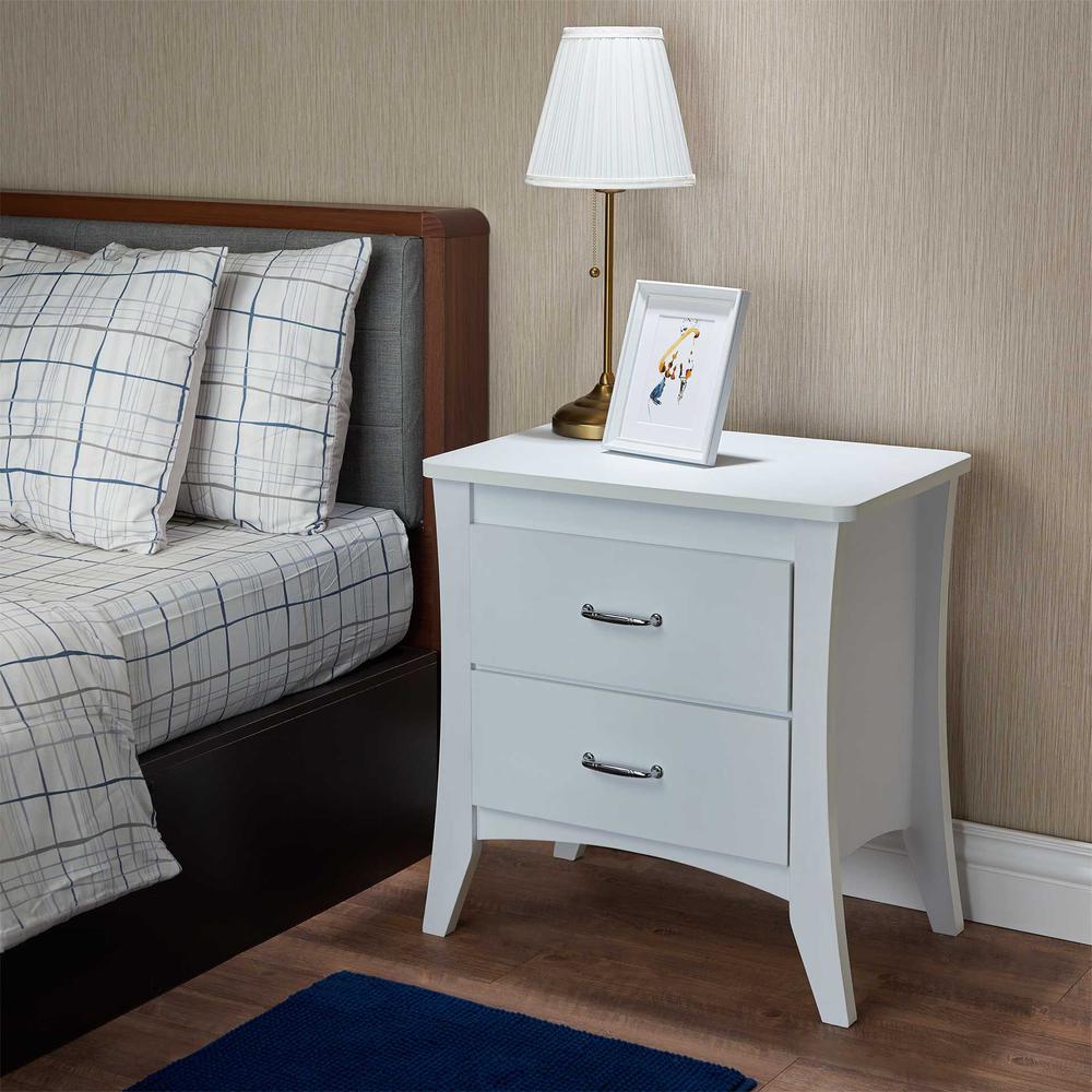 White Wooden 2 Drawer Nightstand - 286121. Picture 2