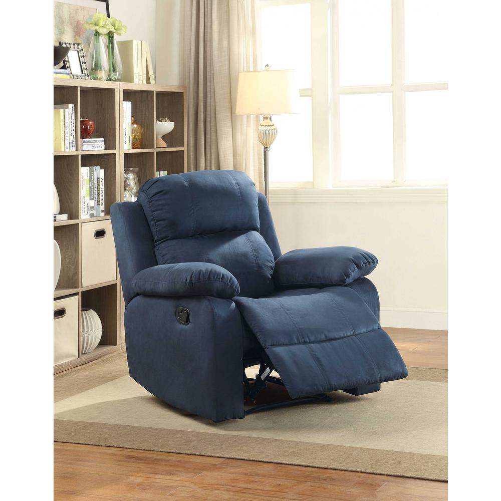 Microfiber Motion Recliner Chair in Blue - 286173. Picture 2