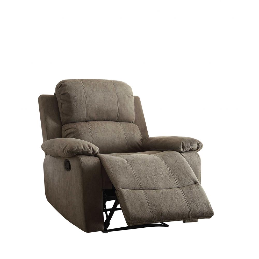 38" X 38" X 39" Gray Polished Microfiber Fabric Recliner - 286180. Picture 2