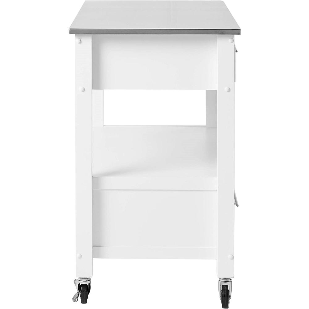 White and Stainless Rolling Kitchen Island or Bar Cart - 286679. Picture 8