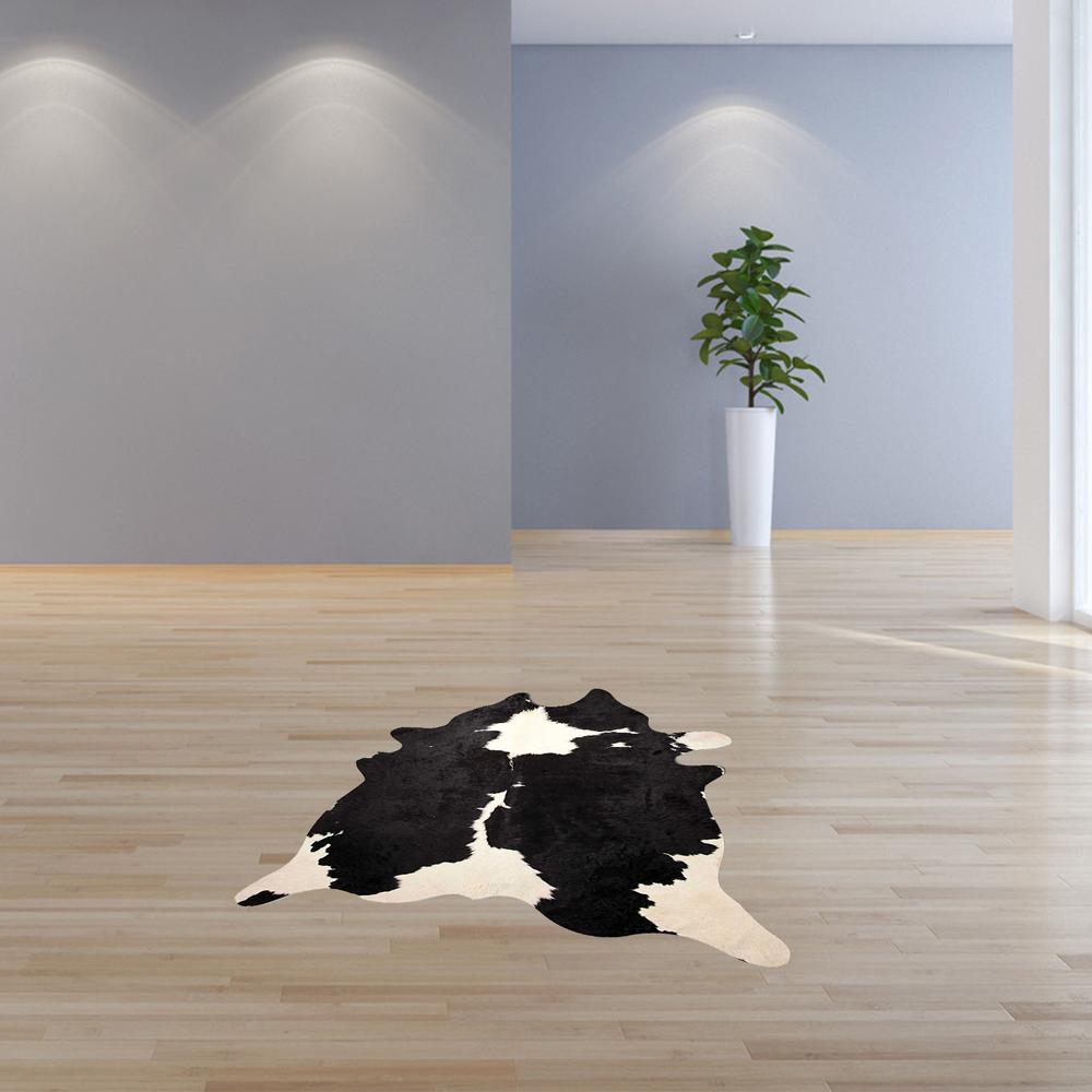 Black and White Genuine Cowhide Area Rug - 293172. Picture 6
