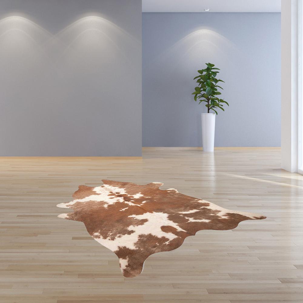 72" x 84" Brown and White, Cowhide - Rug - 293173. Picture 8