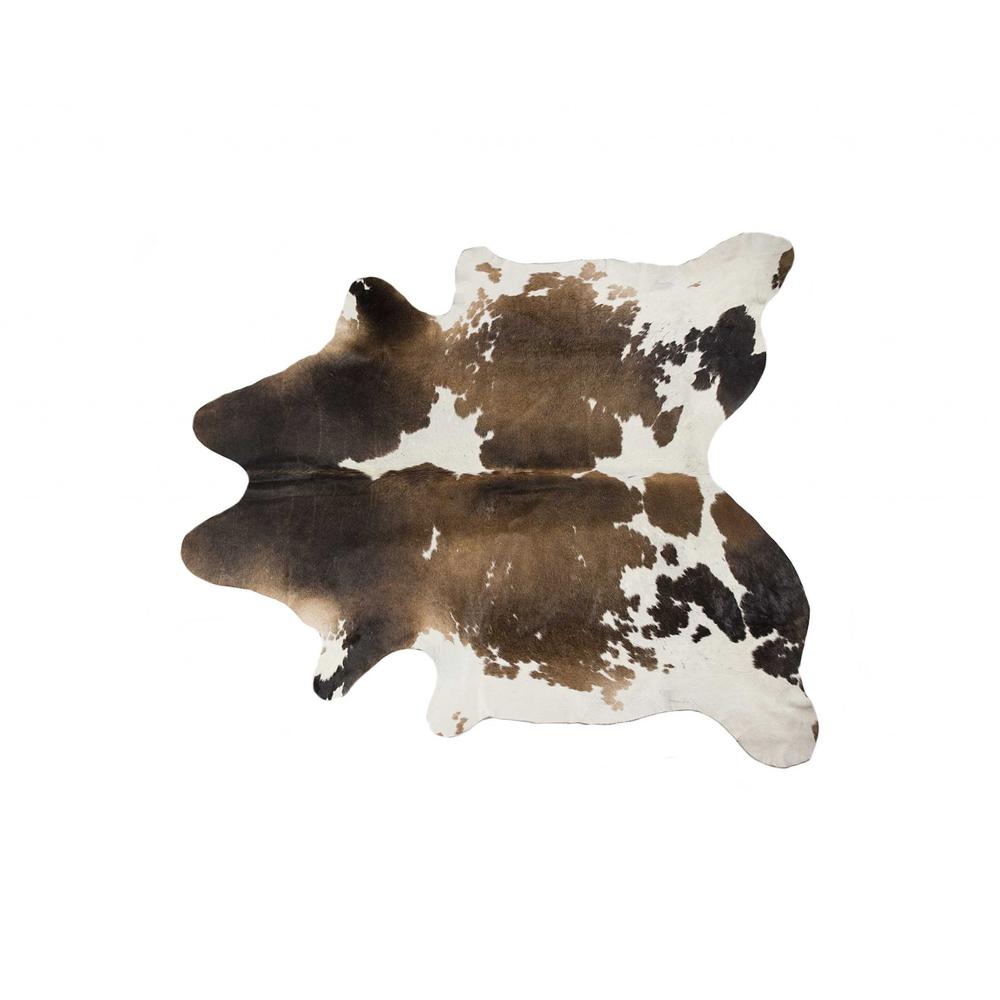 72" x 84" Taupe and White, Cowhide - Rug - 293175. Picture 5