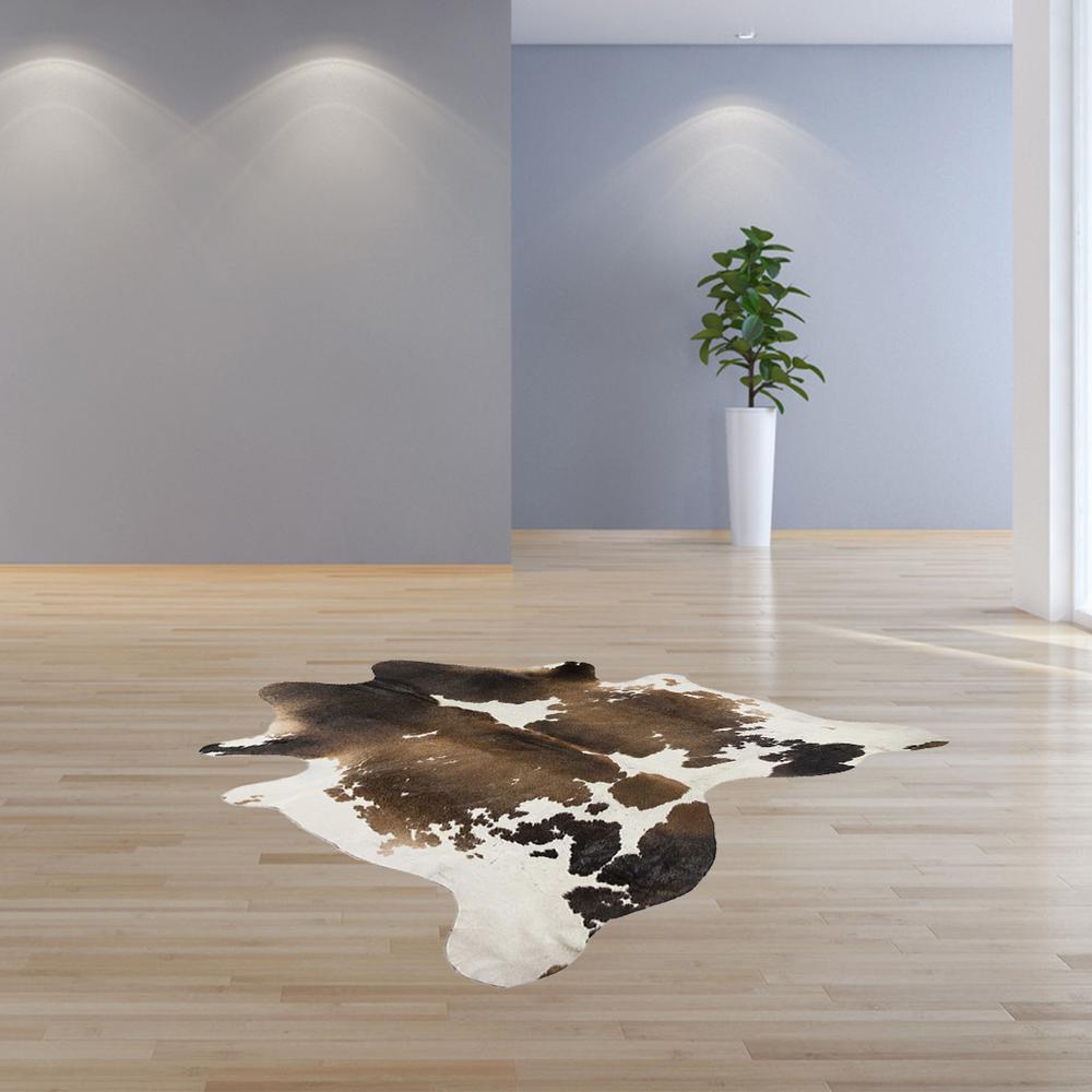 72" x 84" Taupe and White, Cowhide - Rug - 293175. Picture 8