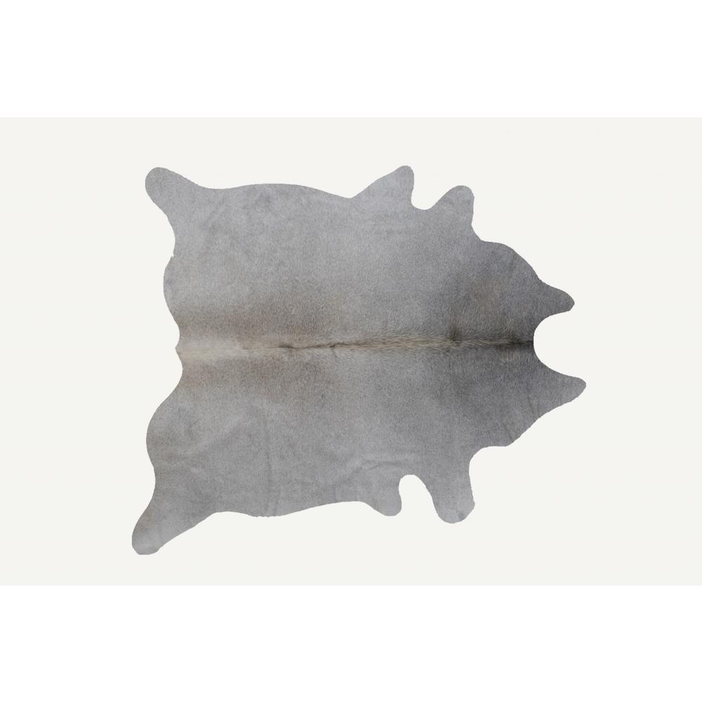 72" x 84" Natural and Light Gray Cowhide  Area Rug - 293178. Picture 7