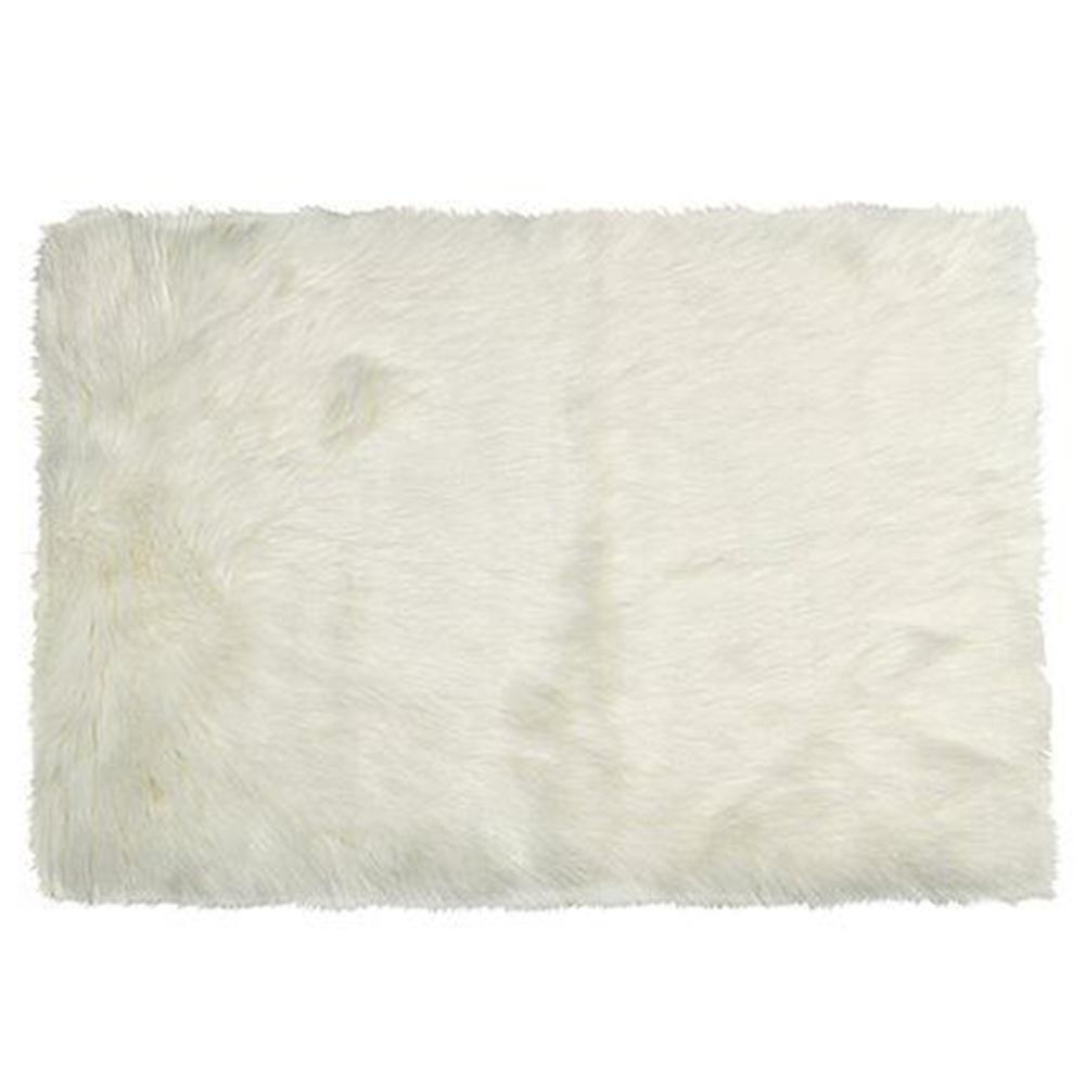 24" x 36" x 1.5" Off White Faux Rectangular - Area Rug - 294253. Picture 6