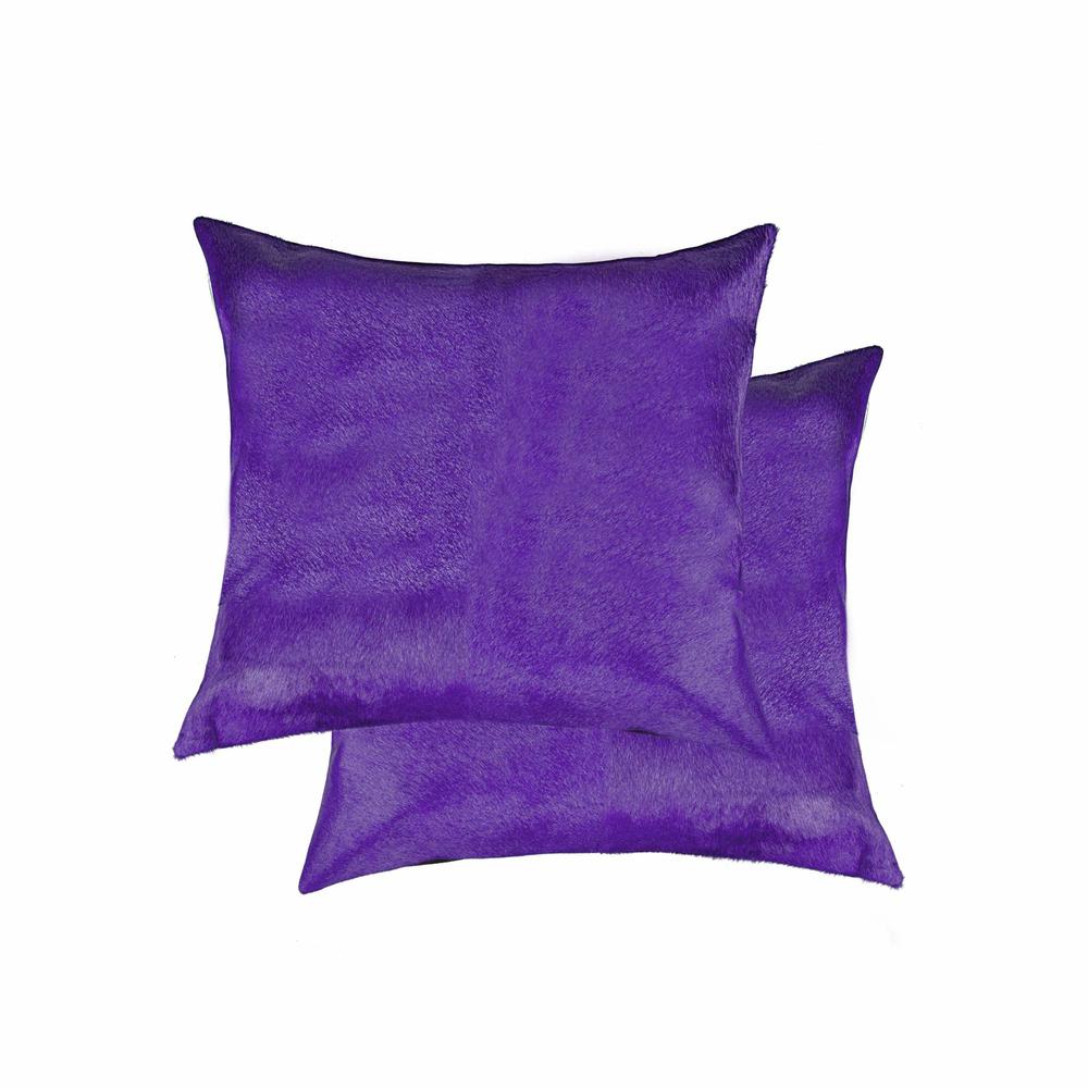 18" x 18" x 5" Purple Cowhide  Pillow 2 Pack - 317097. Picture 3